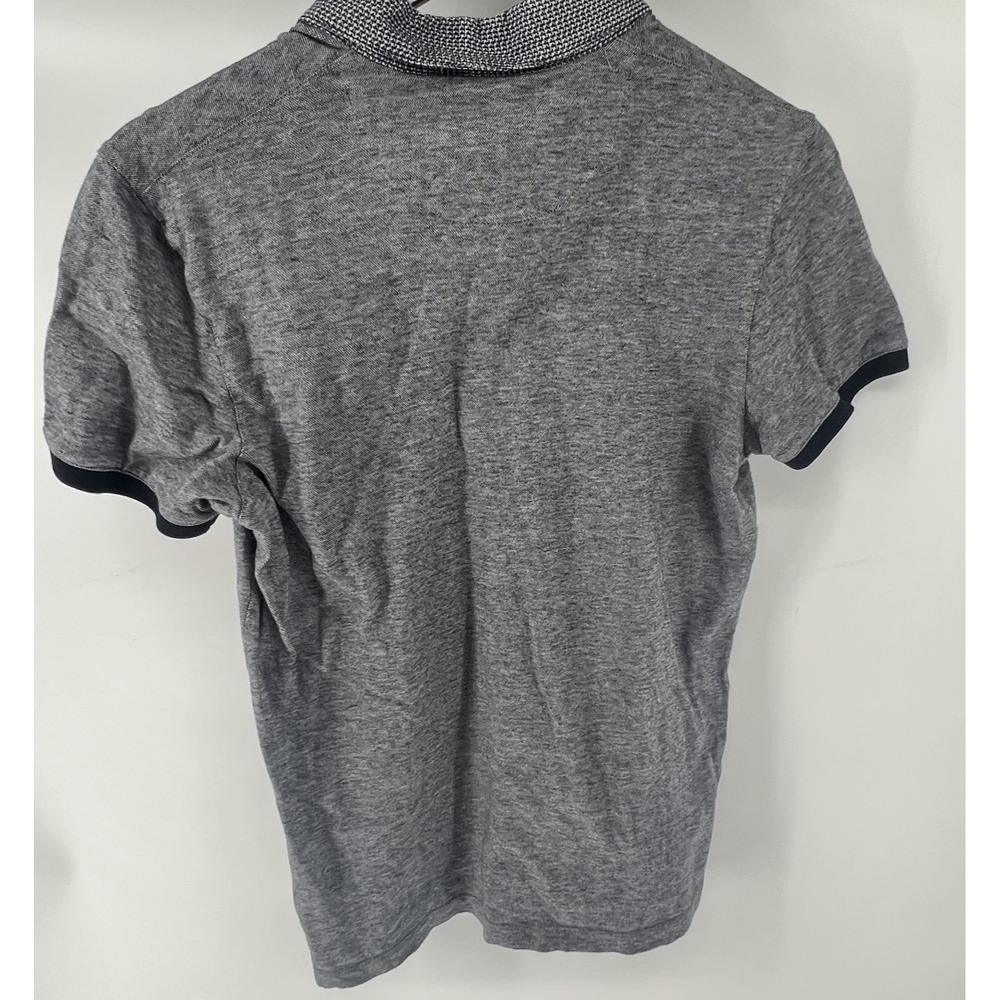 Ted Baker London Mens Grey Textured Knit Polo Shirt Button Down Collar Size 2 M - Picture 3 of 3